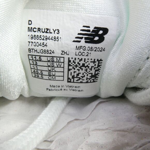 New Balance Men\'s 11.5 Fresh Foam X Cruz v3 MCRUZLY3 White Lifestyle ShoesNew Ba main image 7